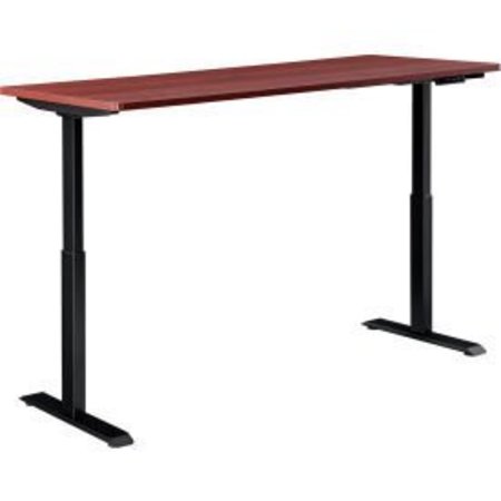 GLOBAL EQUIPMENT Interion    Electric Height Adjustable Desk, 48"W x 30"D, Mahogany W/ Black Base 695779MH